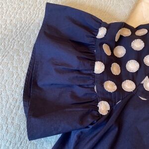 EUC Size 10 J. Crew Polka Dot Ruffle Sleeve Dress